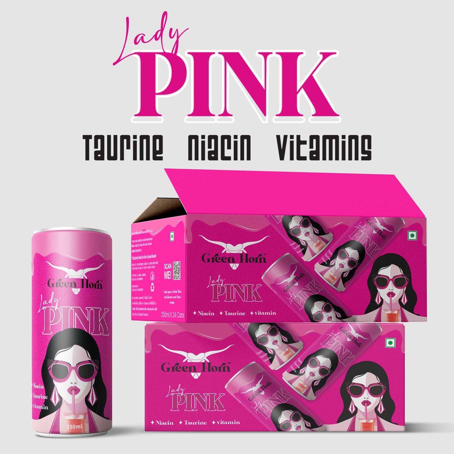 Green Horn Lady Pink Energy Drink