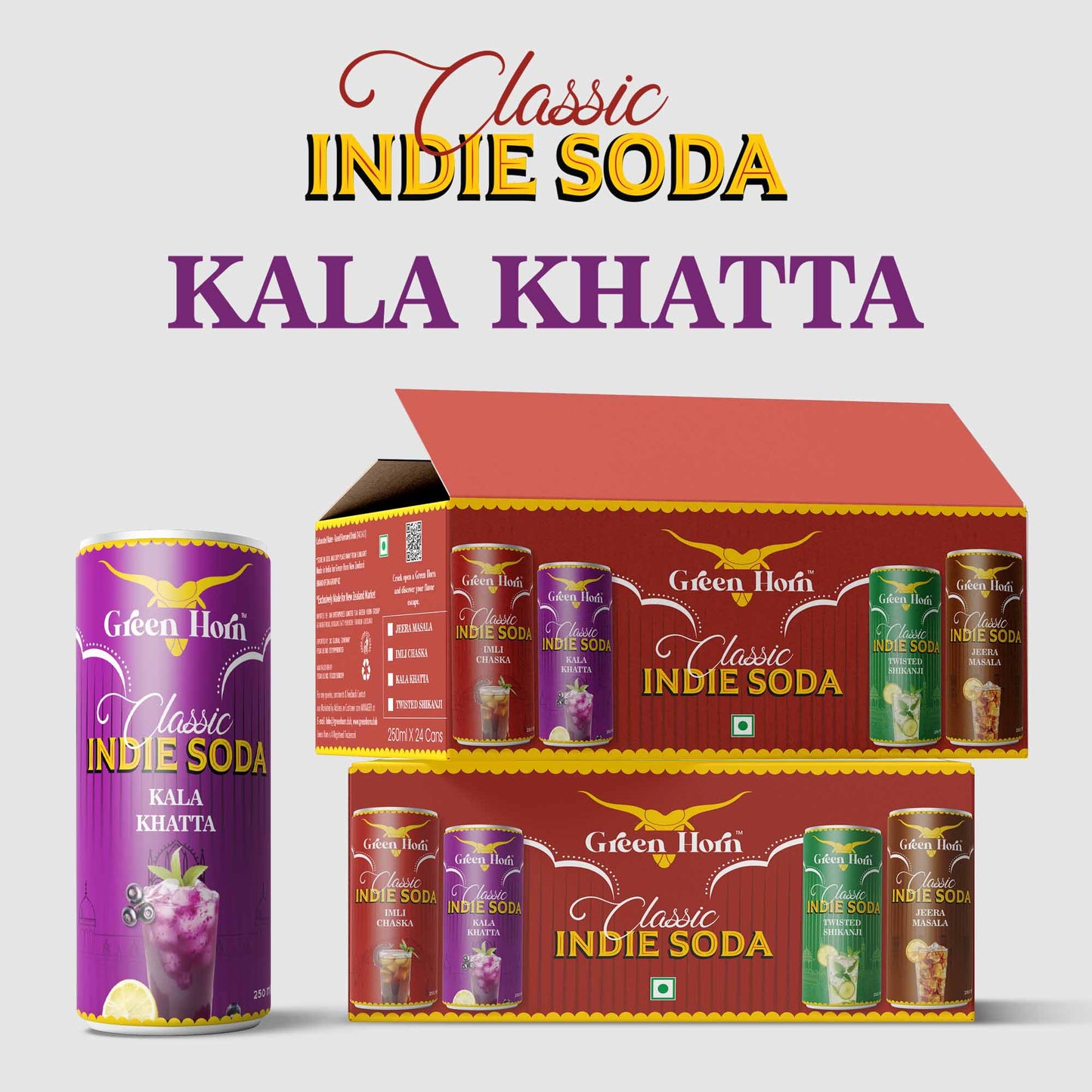 Green Horn Classic Indie Soda Kala Khatta