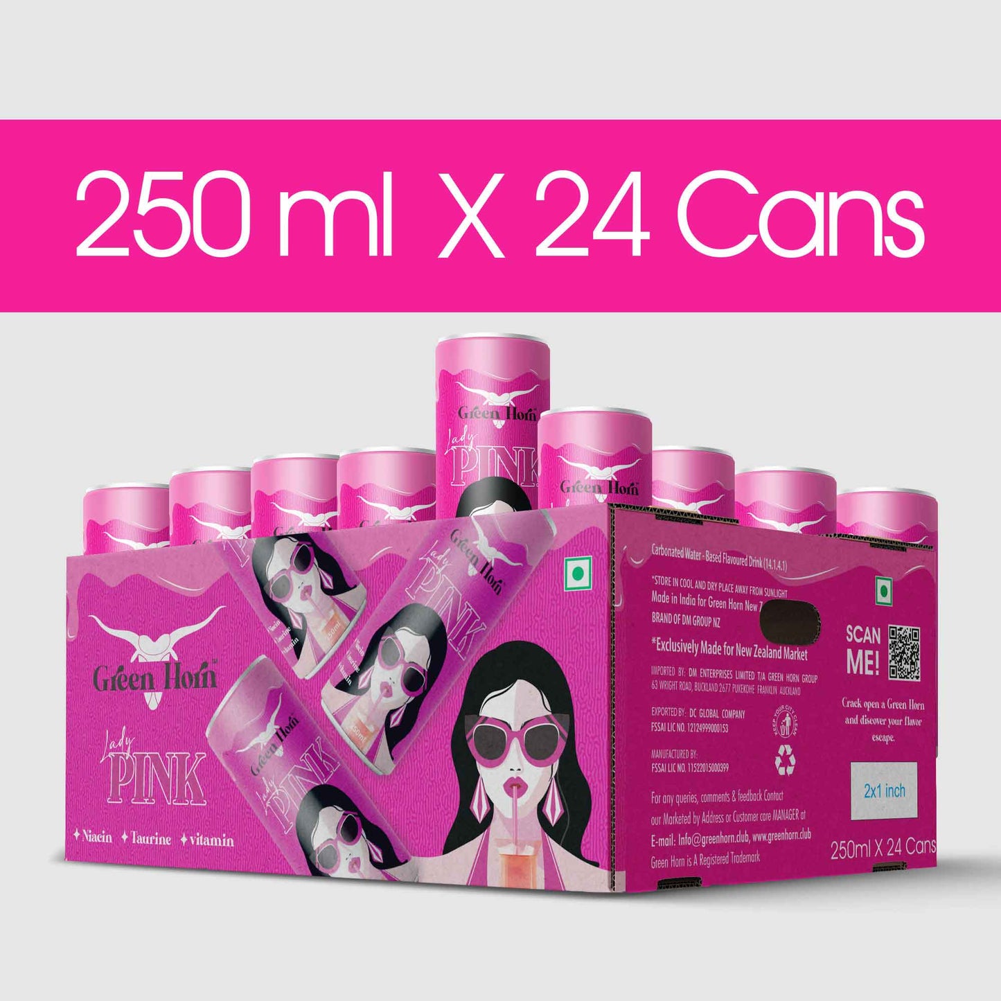 Green Horn Lady Pink Energy Drink