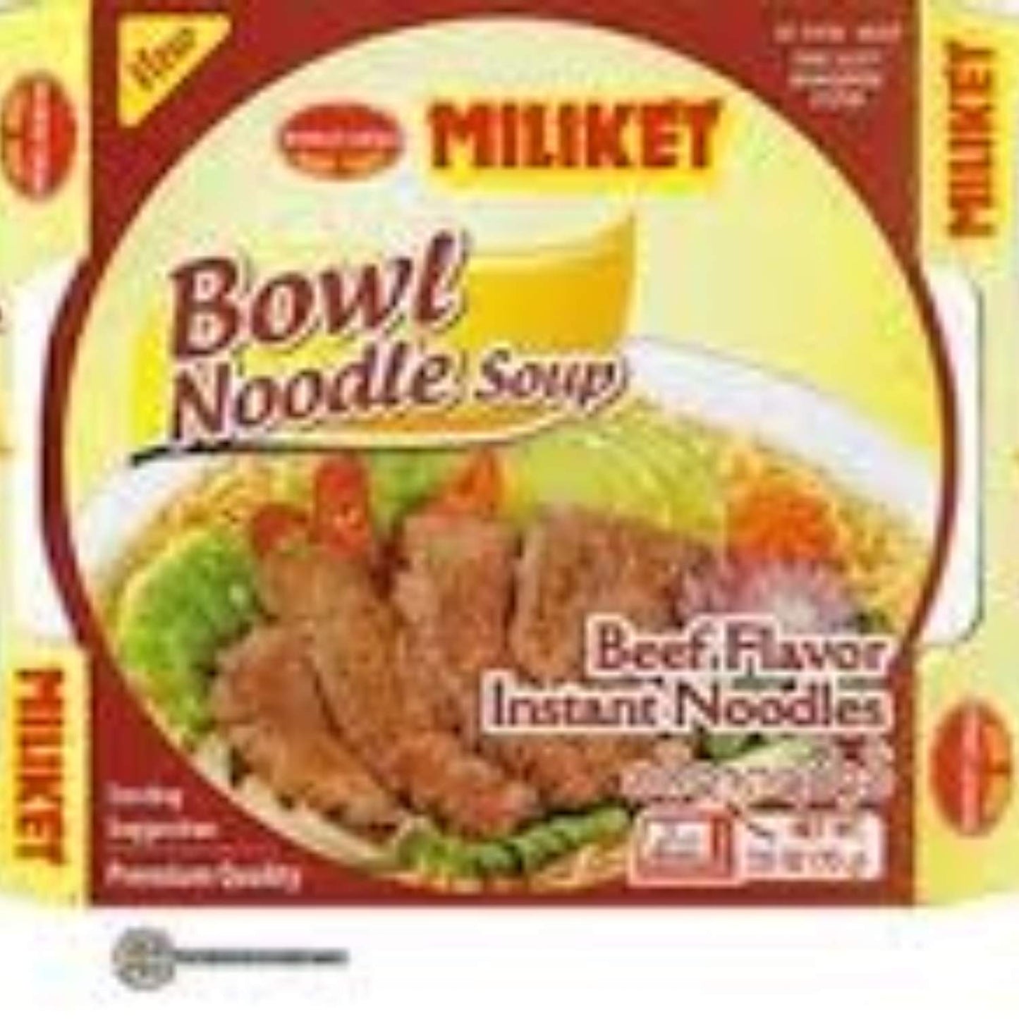 Miliket Instant Beef Bowl Noodles (12 x 84g)