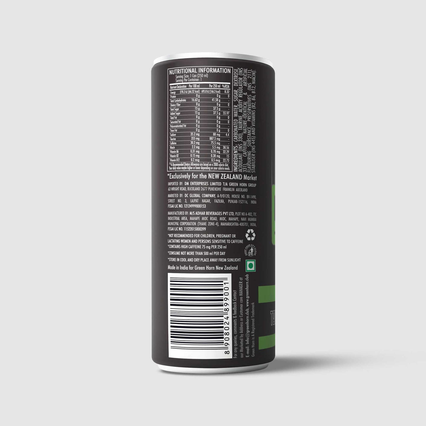 Green Horn Energy Unconditional Original Spark Drink
