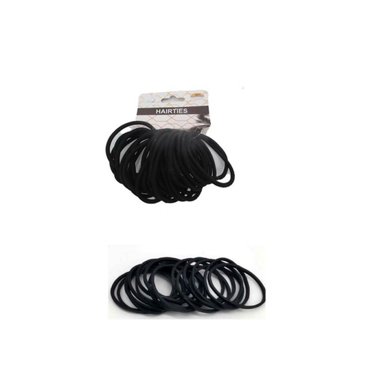 HAIR TIES BLACK 30PCS 4MM VA111