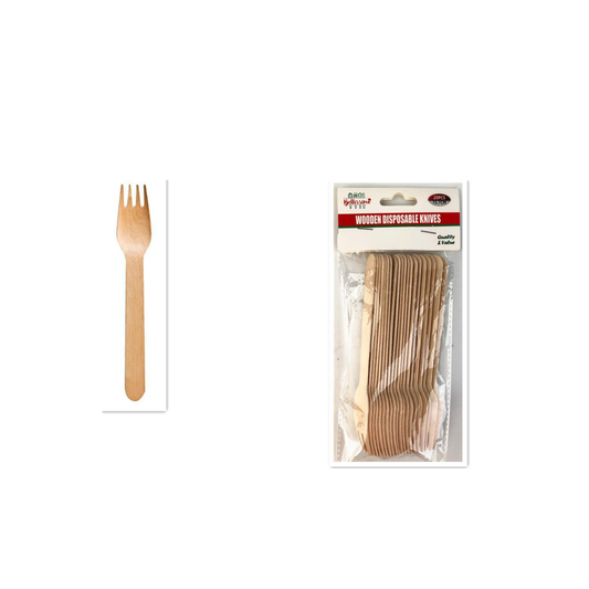WOODEN DISPOSABLE FORKS 20PCS. VA146