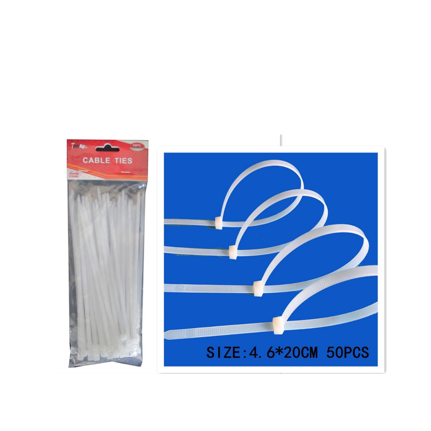 CABLE TIES WHITE 50PCS. VA163